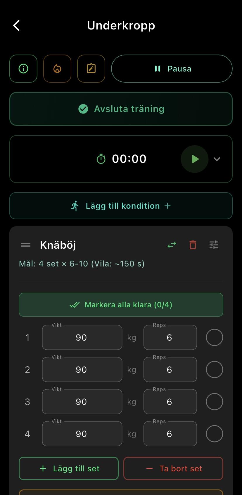 Träningsvy