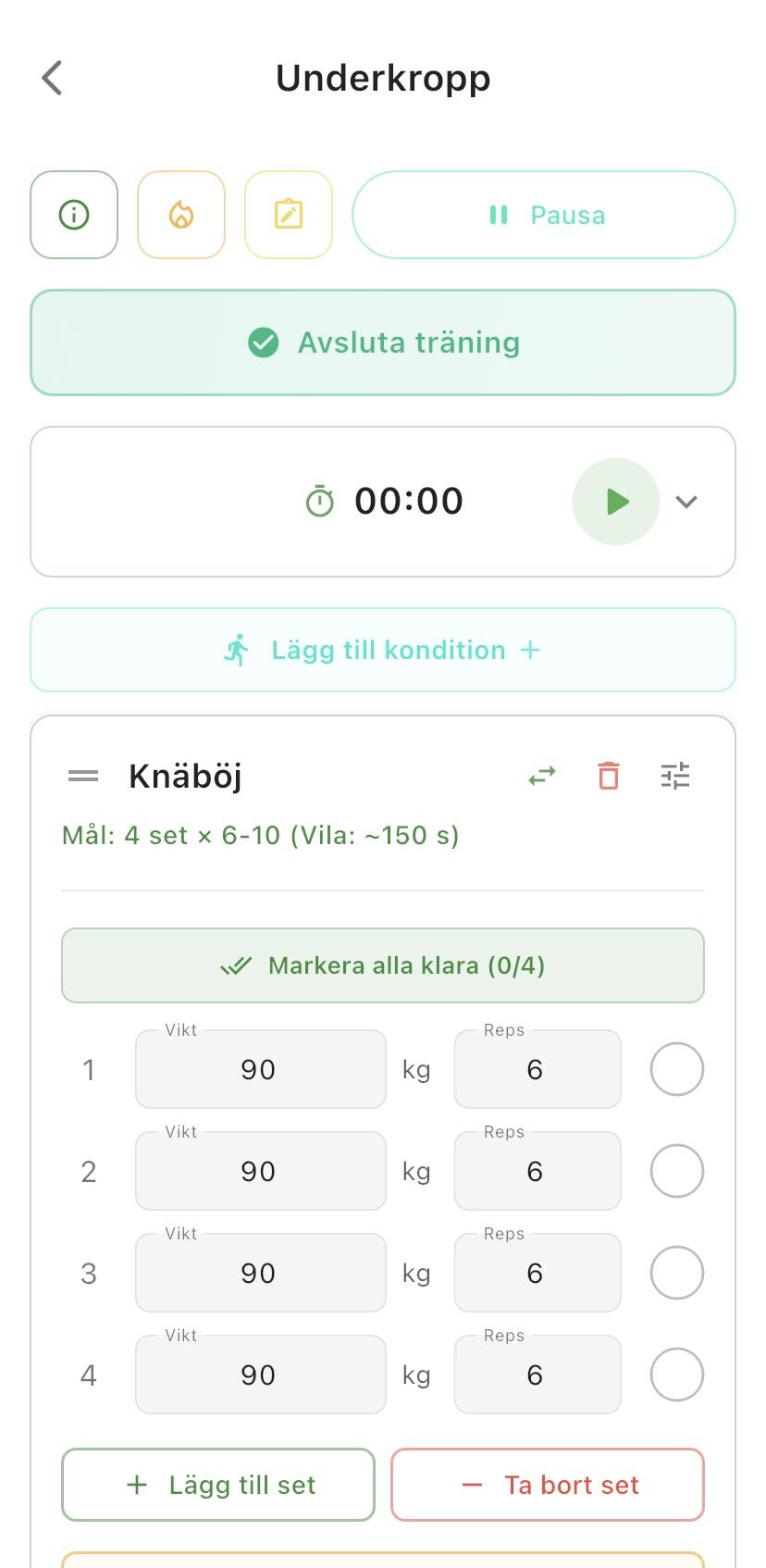 Träningsvy
