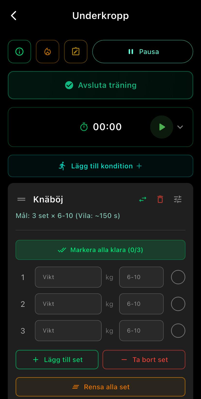 Träningsvy