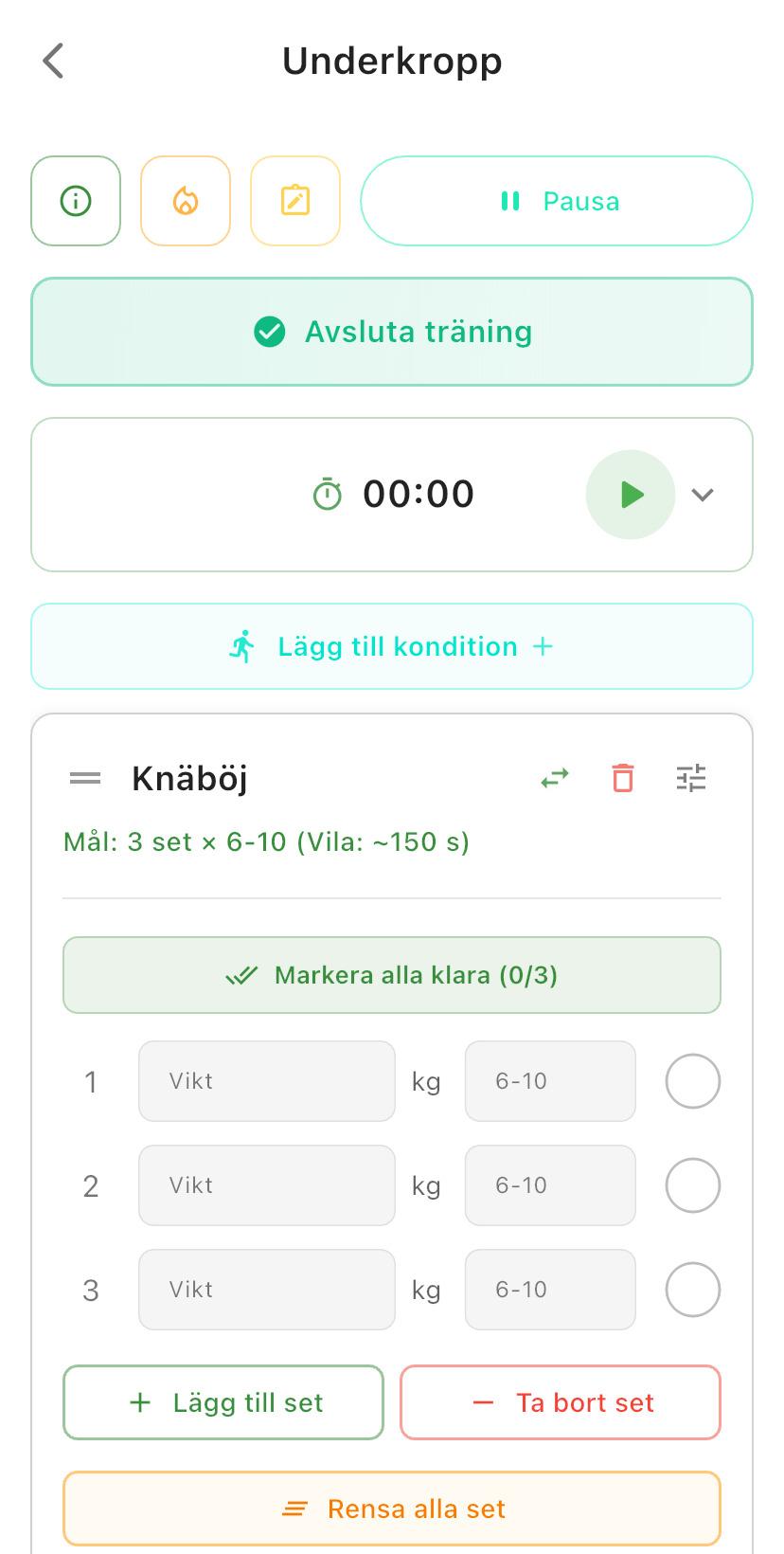 Träningsvy